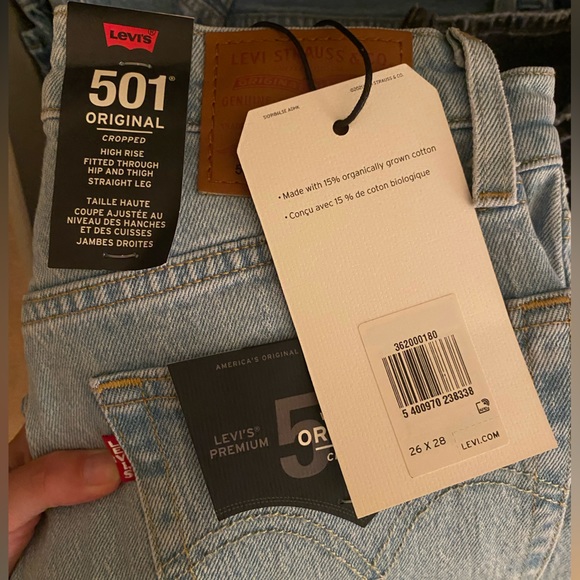 Levi’s Original Fit 501s Cropped - Raw Hem - NWT! - Picture 8 of 8